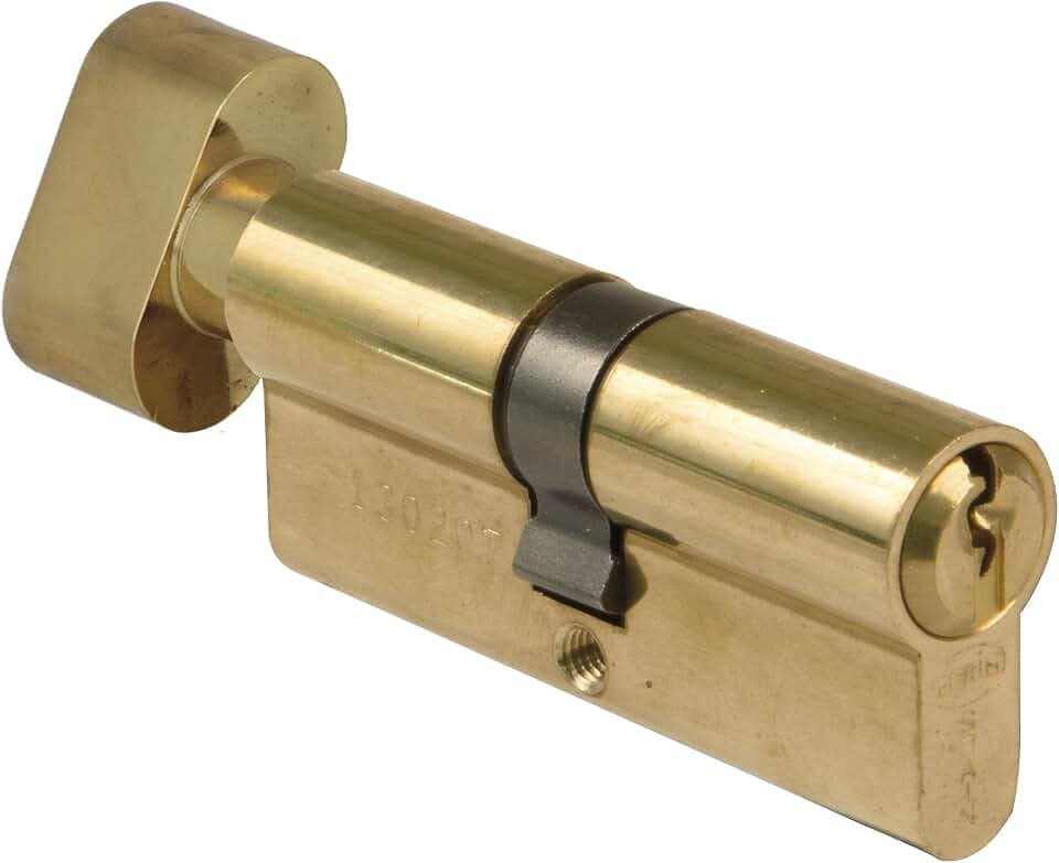 Amig - Sicherheits-Profilzylinder mit Drehknauf - Türzylinder für Türen - Hochsicherheitszylinder - Pickingschutz und Aufbohrschutz - Inkl. 3 Schlüssel - Mattgold - Größe: 80 (35/45 mm)