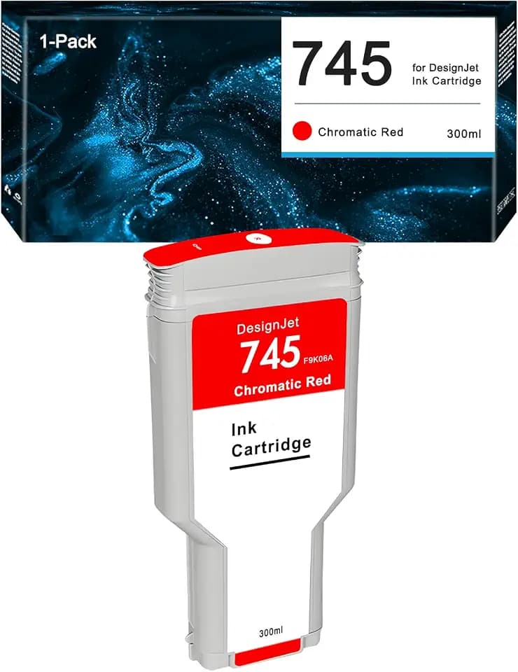 745 Ink Cartridge HP 745 Chromatic Red F9K01A Replacement DesignJet Z2600 DesignJet Z5600 Postscript Printer 300ml 1-Pack