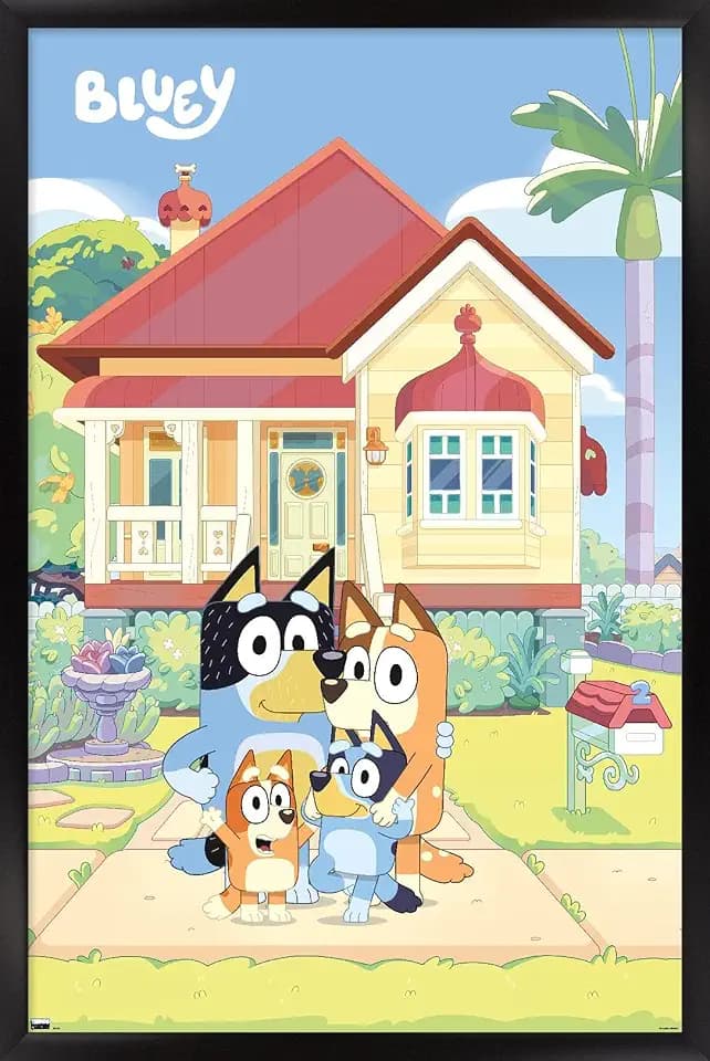Trends International Bluey - Family Wall Poster, 22.4L x 14.7W, Black Framed Version