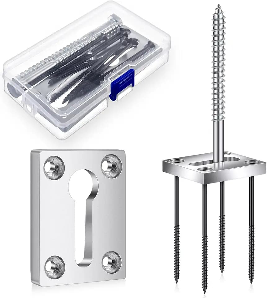 Shimeyao 2 Sets Newel Post Mounting Kit, Handrail Fastener, Silver