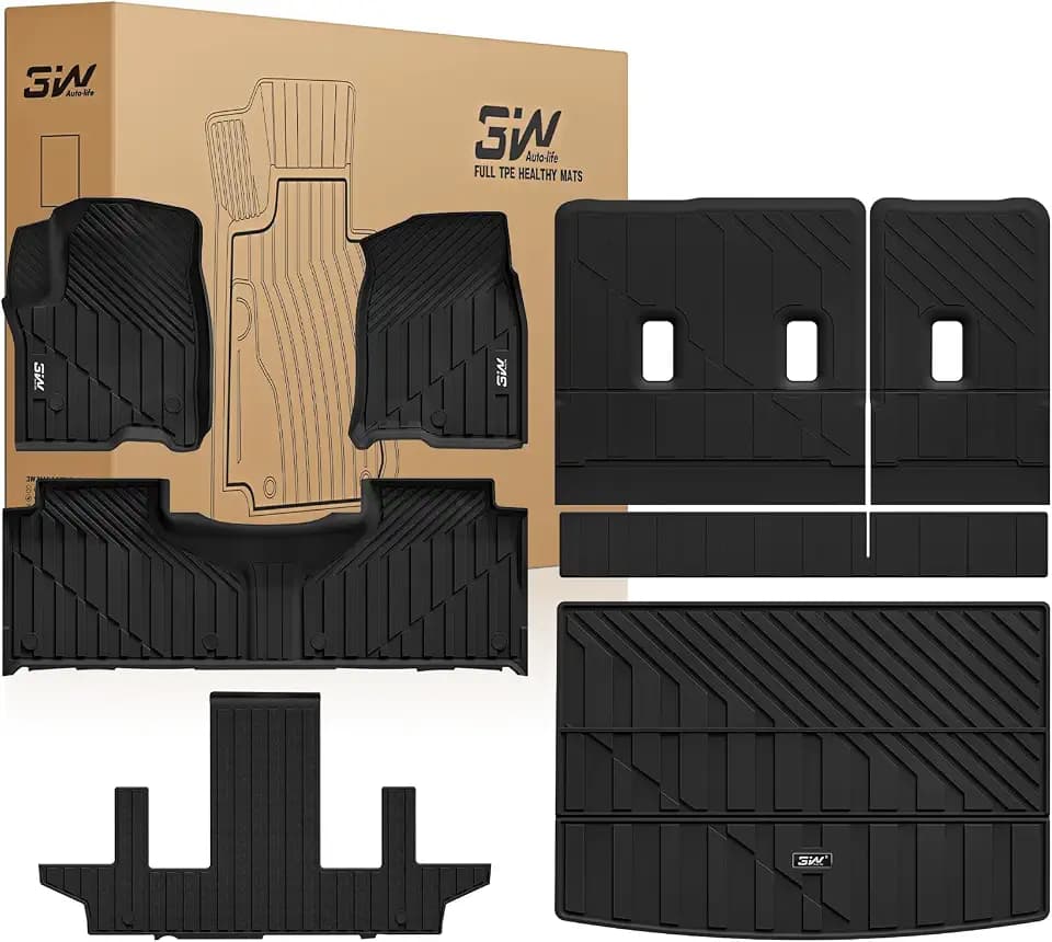 3W Floor Mats for Chevy Suburban/Yukon XL/Escalade ESV 2021-2026