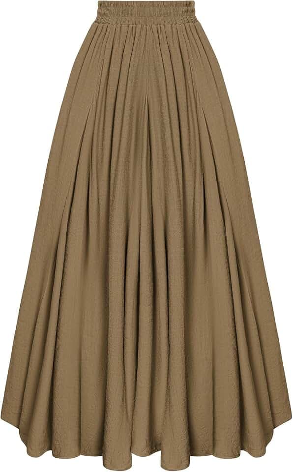 SCARLET DARKNESS Damen Mittelalter Maxirock Elastische Taille Lang Rock