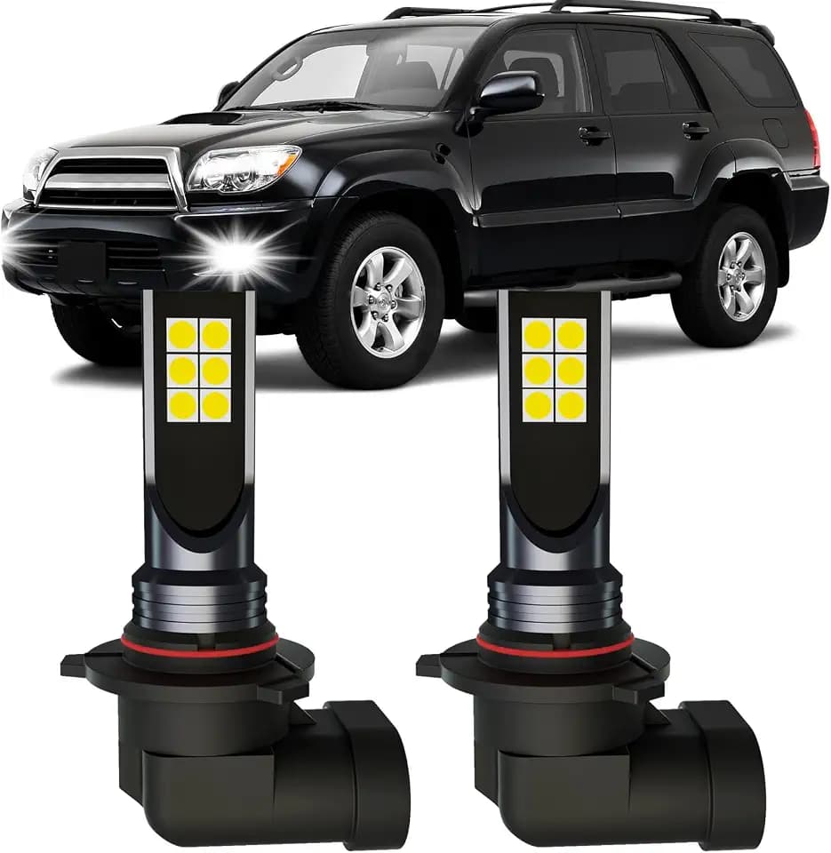 XFLHEHD 4Runner Fog Light Bulbs for 2003-2009 Toyota 4Runner, 300% Brightness, 6500K Cool White Fog Light kit, 2pcs Plug and Play Replacement Fog Light Blubs Package