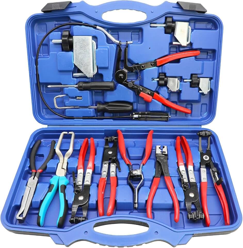 DPTOOL Hose Clamp Pliers Set 15pcs Hose Clamp Removal and Install Tool Kit