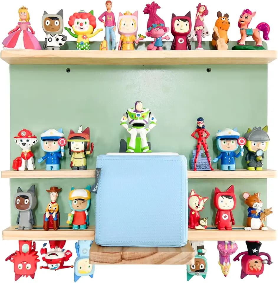 Wanheart Small Green Magnetic Tonie Shelf, Wall Organizer for 30 Figures