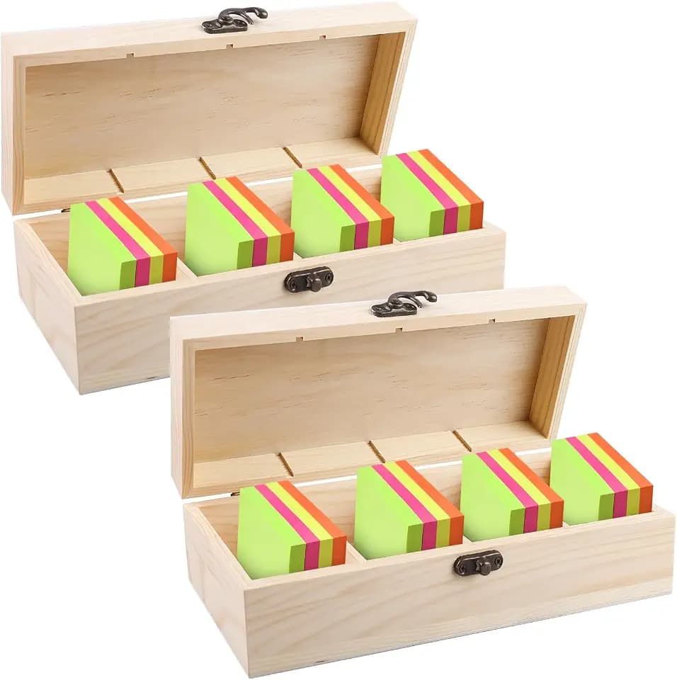 2 Stück A8 Karteikarten Boxen Holz, Karteibox 25*9.5*7cm, Lernkarteibox Vokabeln Karteikarten Holz mit Deckel, Karteikartenbox, Holzkiste für Büro Schulen Und Heim （Karteikarten Nicht im Enthalten）