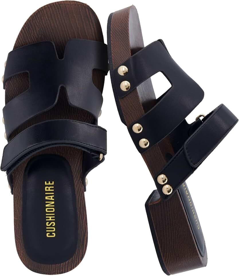 CUSHIONAIRE Tokyo Vegan Leather Suede Platform Sandals for Women