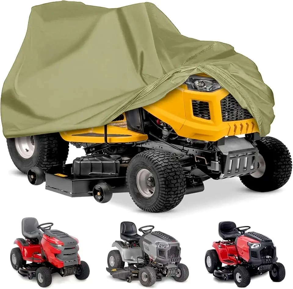 Pyle Riding Lawn Mower Cover, Waterproof Tractor Cover Universal Size, Durable, All Water Protection Covers for Your Rider Garden Tractor, Elastic Hem for Snug Fit, 72" x 44" x 46" Size (Green)