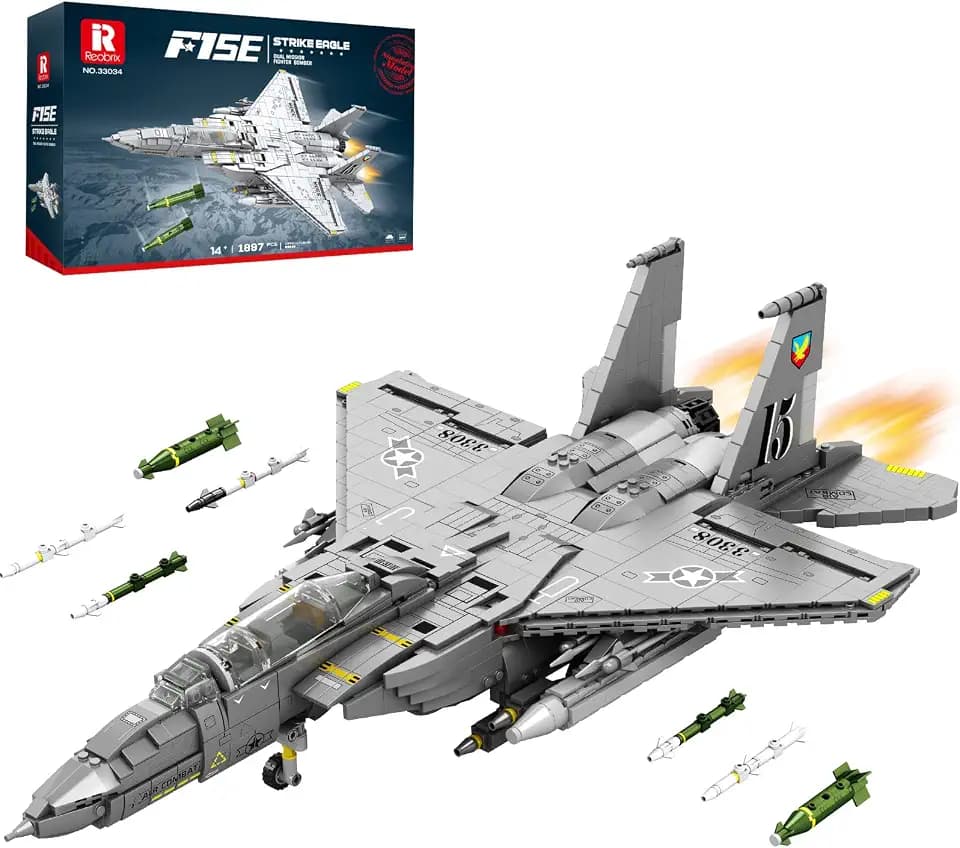 Reobrix F-15E Fighter Jet Building Sets Strike Eagle Military Plane Model