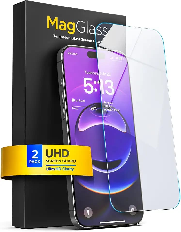magglass for iPhone 17 Pro Screen Protector, (6.3") Toughened Tempered Glass with Easy-installation Applicator (2-Pack)