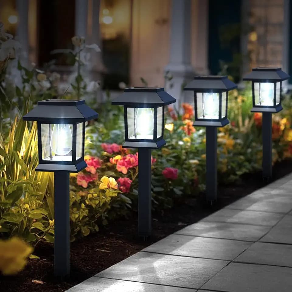 Greluna Solar Pathway Lights Outdoor,12 Pack Cool White 6000K Solar Lights,