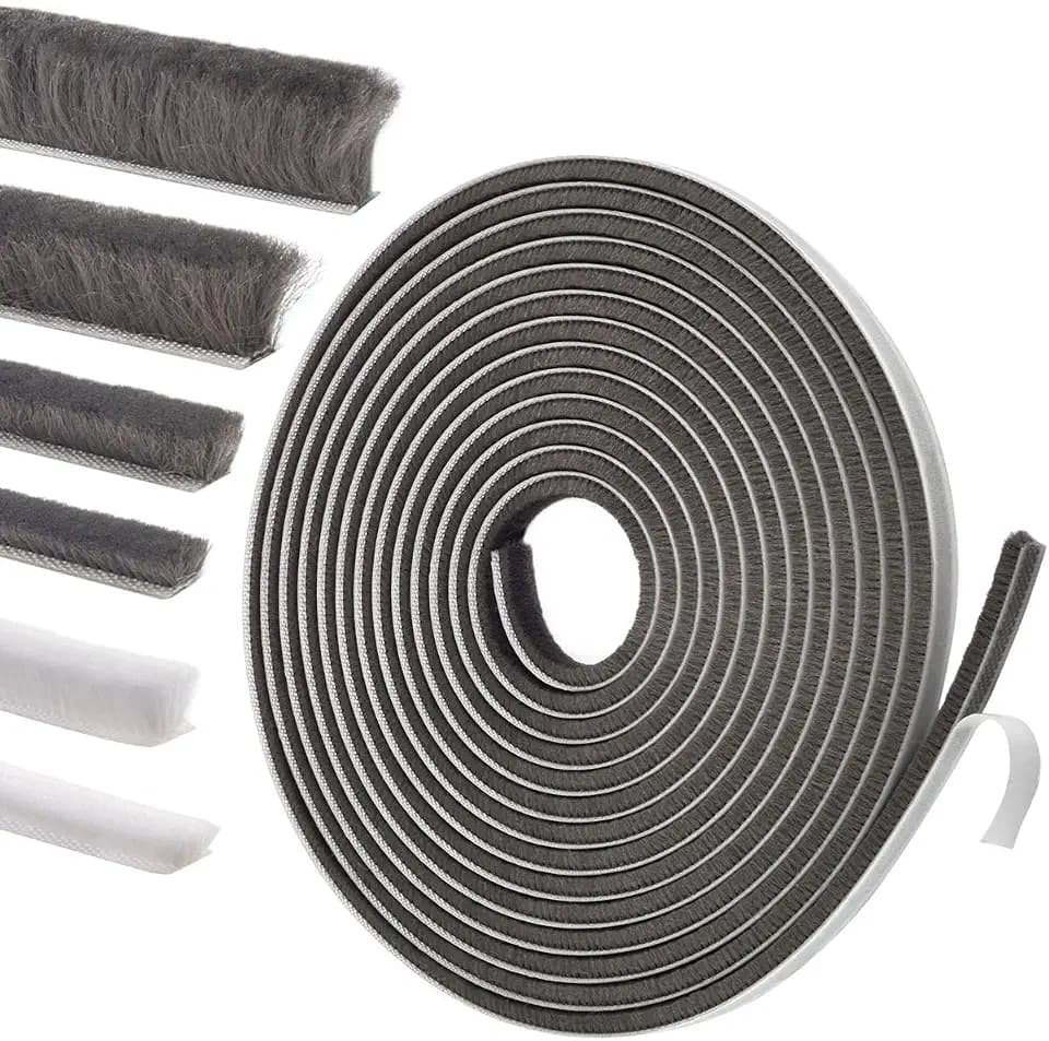 Self-Adhesive Weather Stripping Seal for Doors & Windows – Soundproof Insulation Gap Filler for Sliding, Exterior, Front, and Jamb Frames – 0.2" x 0.35" x 16.5 ft, Gray