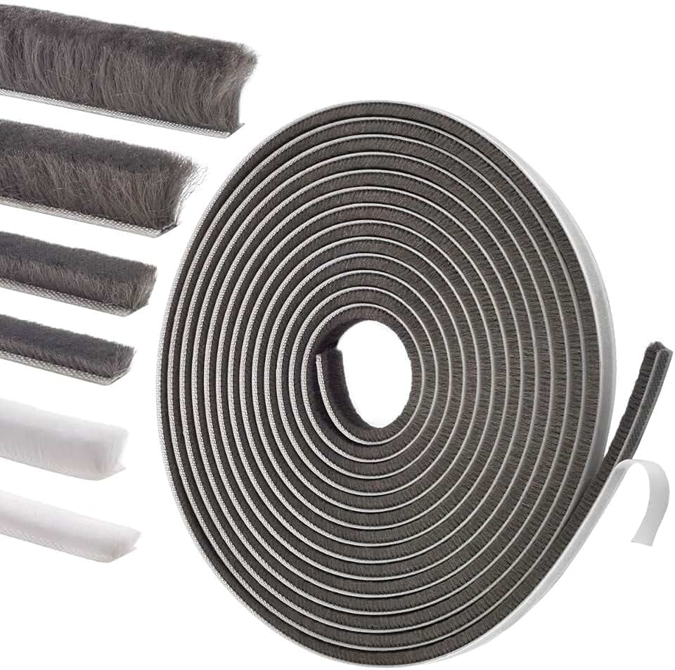 Self-Adhesive Weather Stripping Seal for Doors & Windows – Soundproof Insulation Gap Filler for Sliding, Exterior, Front, and Jamb Frames – 0.2" x 0.35" x 33 ft, Gray