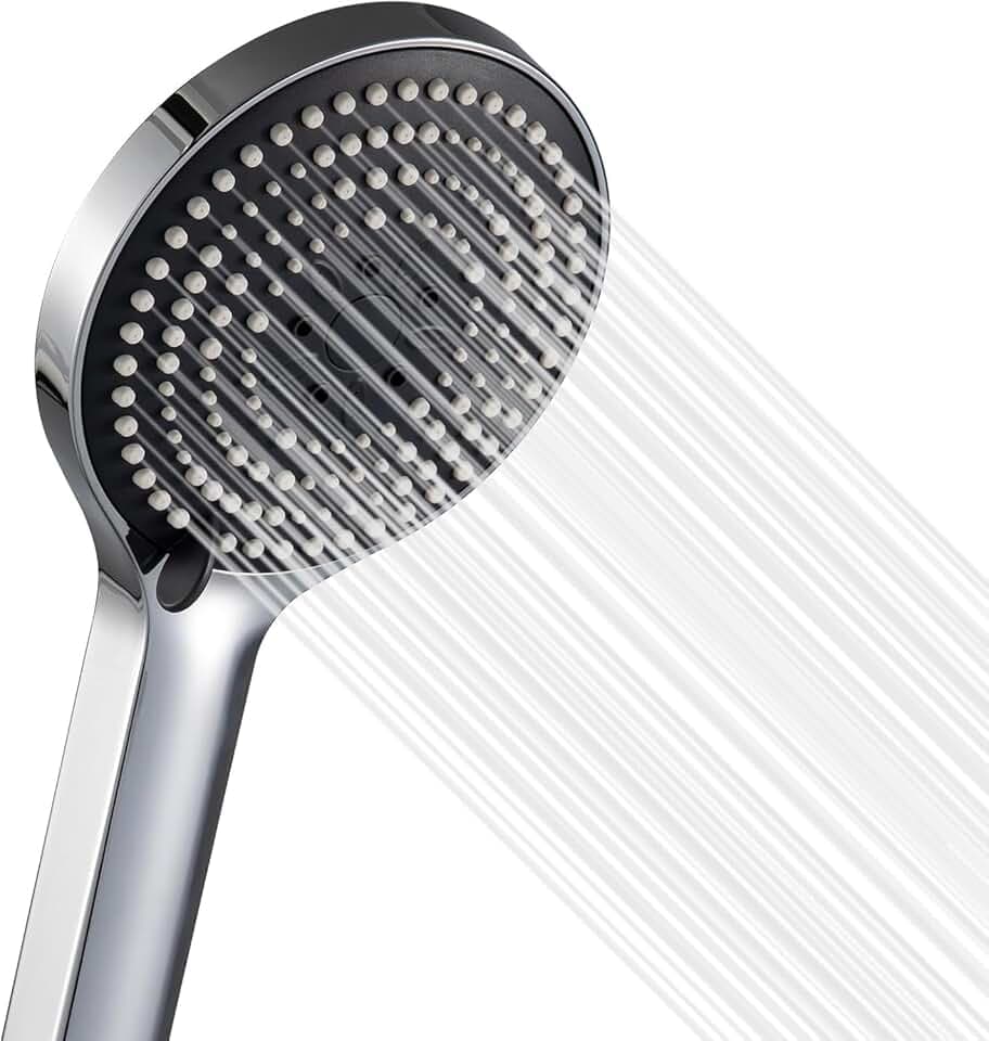 OFFO Duschkopf Groß xxl mit 6 Strahlarten, Duschbrause für Duschkopf Wassersparend, Shower Head für Baden(Φ130mm), Chrom