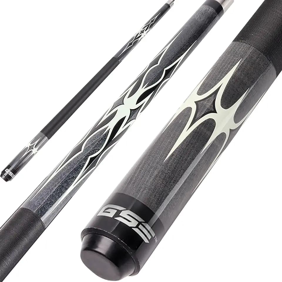 GSE 58" 2-Piece Canadian Maple Hardwood Billiard Cue Sticks, 18/19/20/21oz