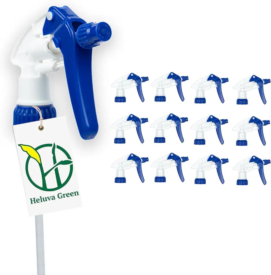 Heluva Green Spray Bottle Nozzle Replacement Tops, Blue 13 Pack