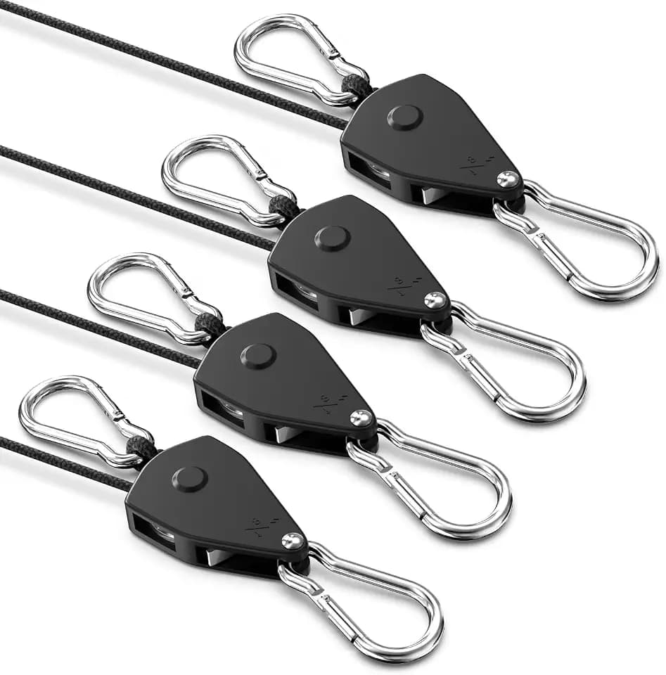 Retractable Heavy Duty Ratchet Tie Down Straps 1/8" 4 Pack, 8ft Tie-Down