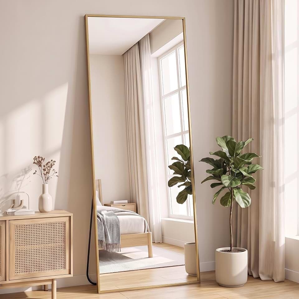 NEWBULIG Full Length Floor Mirror, Body Standing Wall Mirror