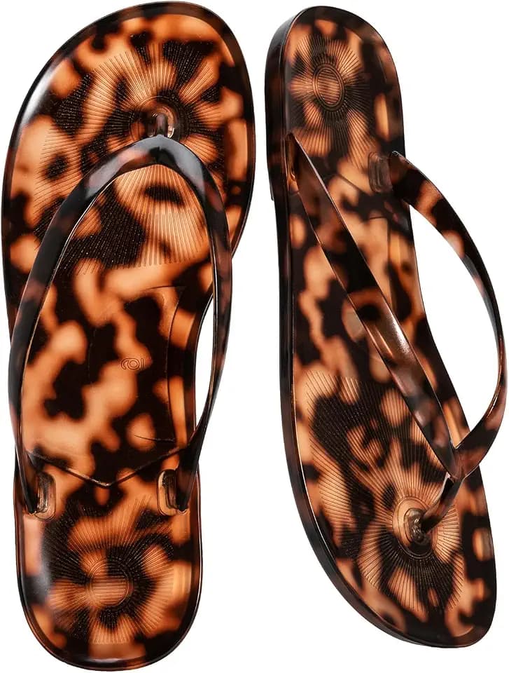 mazeskin Womens Jelly Flip Flops Soft Flexible Thong Sandals