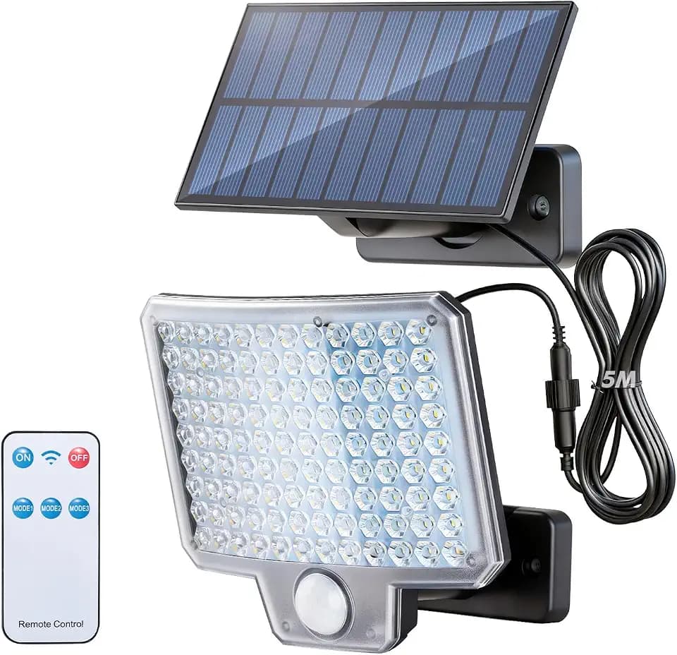 GRIFEMA Solar-Außenleuchte mit Bewegungsmelder, 108 LEDs, 300 lm, IP65