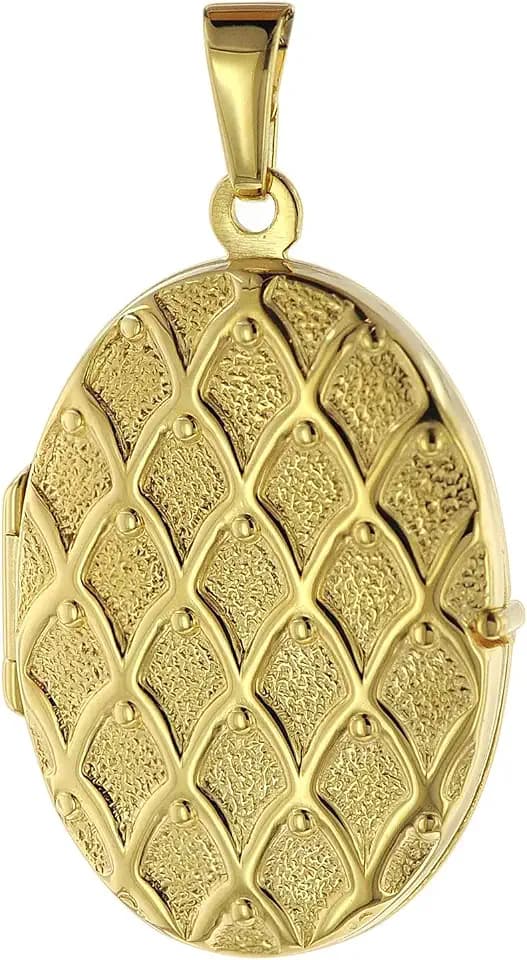 trendor Medaillon mit Netzmuster Gold 333 / 8K 75535