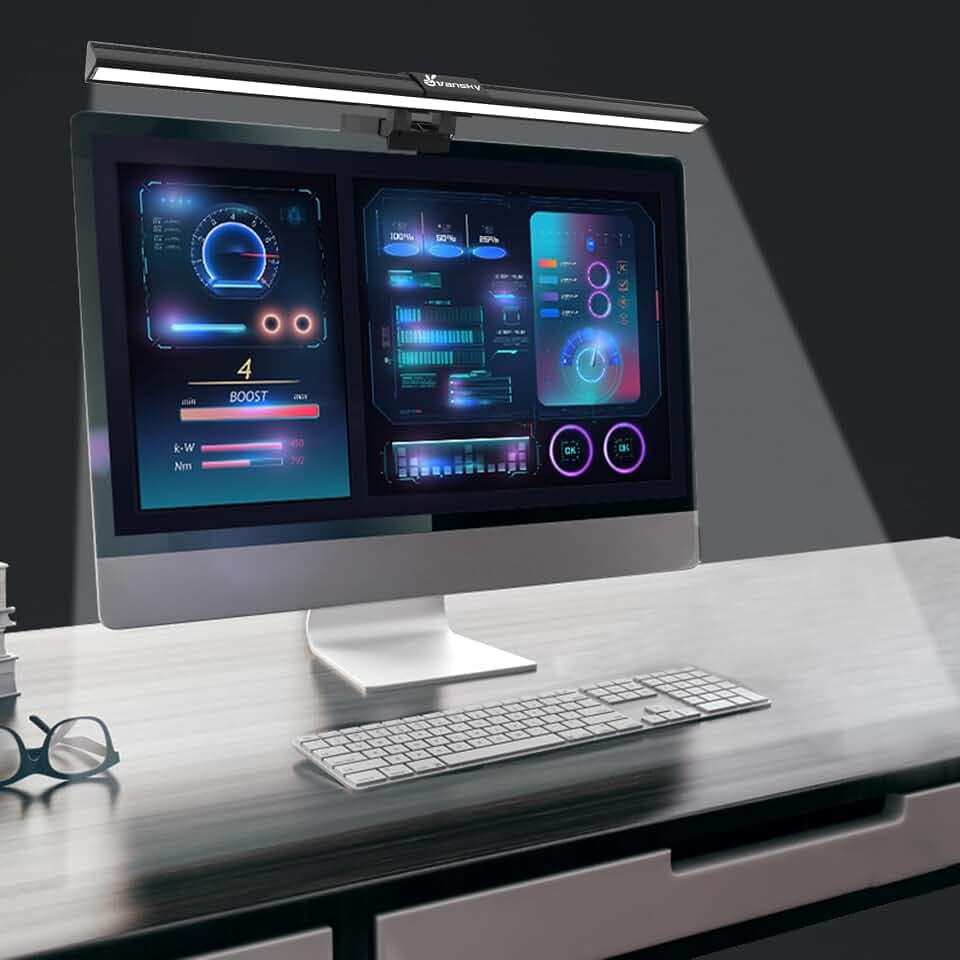 Vansky Monitor Lampe Blendfreies Licht: Bildschirmlampe mit USB & Touch Monitor Light Bar mit Einstellbare Farbtemperatur & Helligkeit für Büro, Homeoffice, Gaming