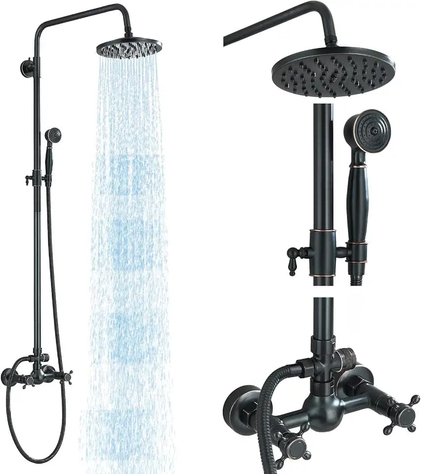 Rain Shower System Oil Rubbed Bronze Outdoor Shower Faucet Set