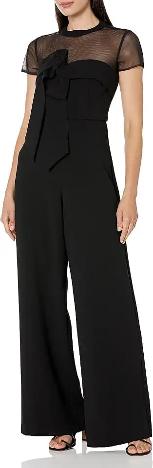 JS Collections Women's Crepe Oversize Bow Jumpsuit