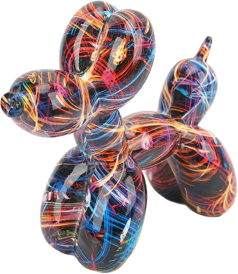 Teror Ballon-Hund-Skulptur, Ballon-Hund-Skulptur, handgefertigt, im nordischen Stil, Bunte Harz-Ballon-Hund-Statue, Bar, Garten, Tischdekoration