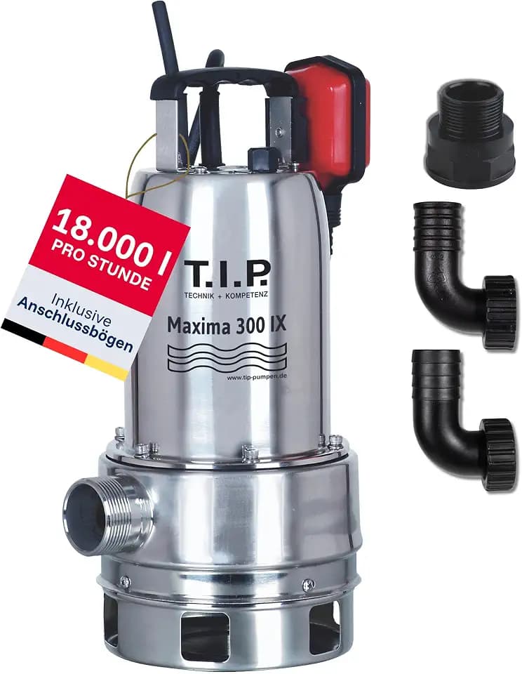 T.I.P. Schmutzwasser-Tauchpumpe Edelstahl - 18.000 l/h