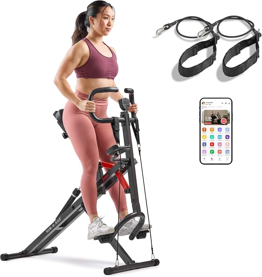 Sunny Health & Fitness Row-N-Ride Trainer for Full-Body Home Exercise