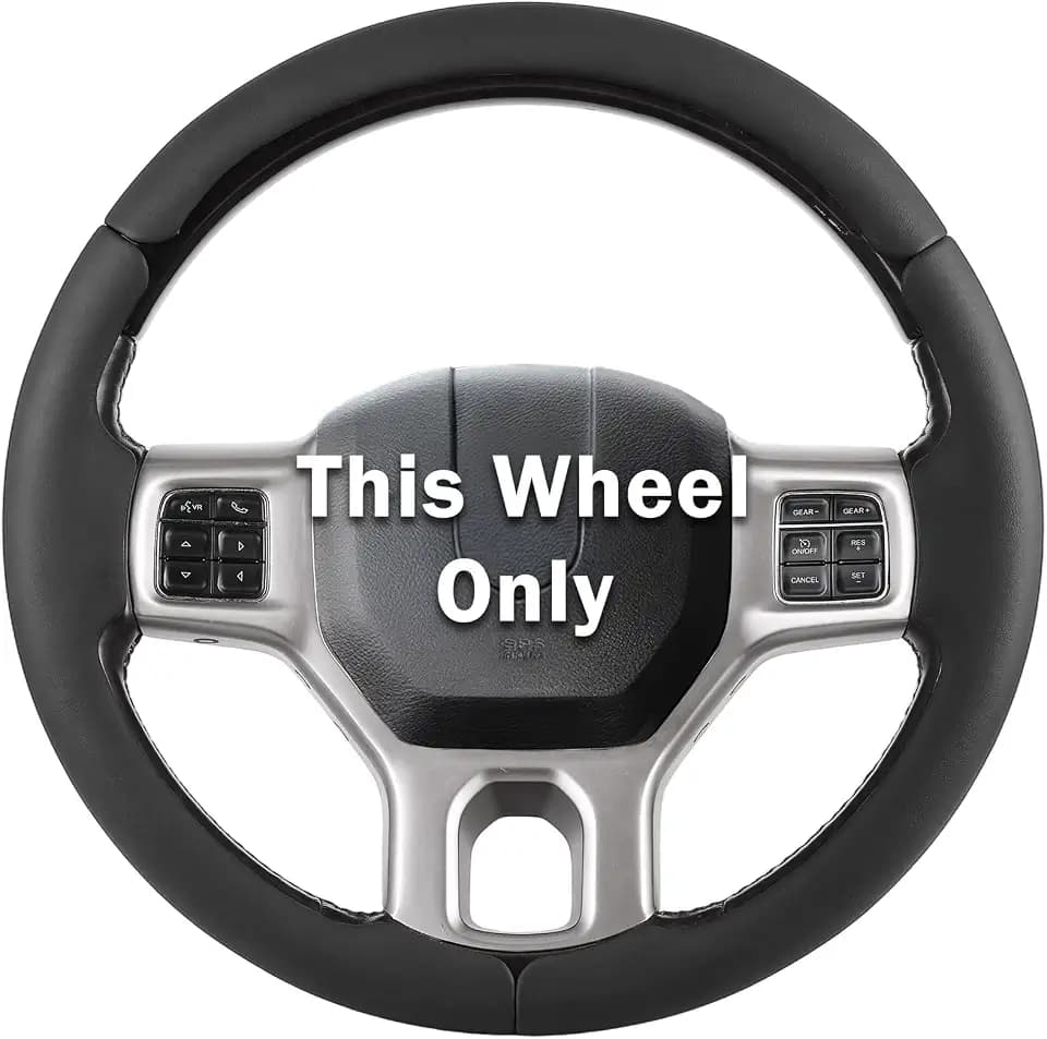 Steering Wheel Cover for Ram 1500, Car Steering Wheel Cover for Dodge Ram 1500 (2012-2018) 1500 Classic(2019-2023) 2500(2012-2018) 3500(2012-2018) 5500(2012-2018), Black
