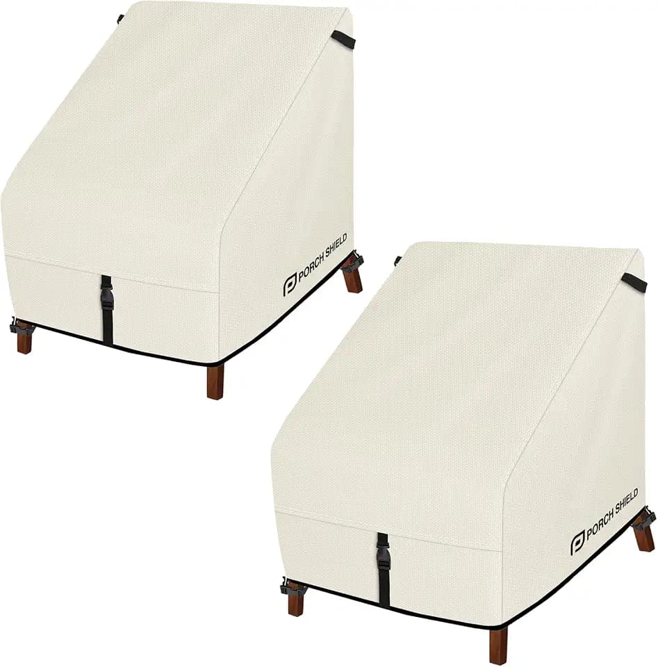 Porch Shield Waterproof Patio Chair Cover 2 Pack 30W x 33D x 34H in, Beige