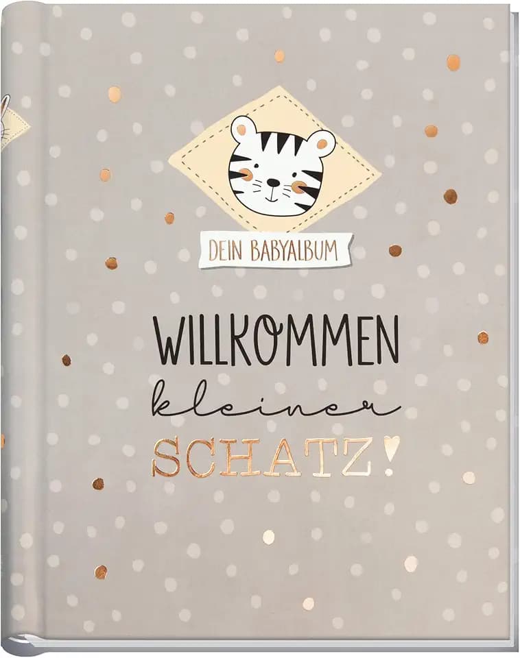 Häfft® Babyalbum für Schwangerschaft & das erste Jahr "Dotty Tiger"