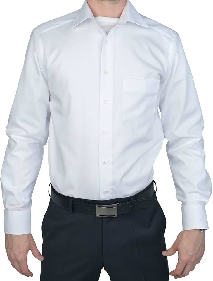 Marvelis Modern Fit Hemd extra Langer Arm Popeline weiß