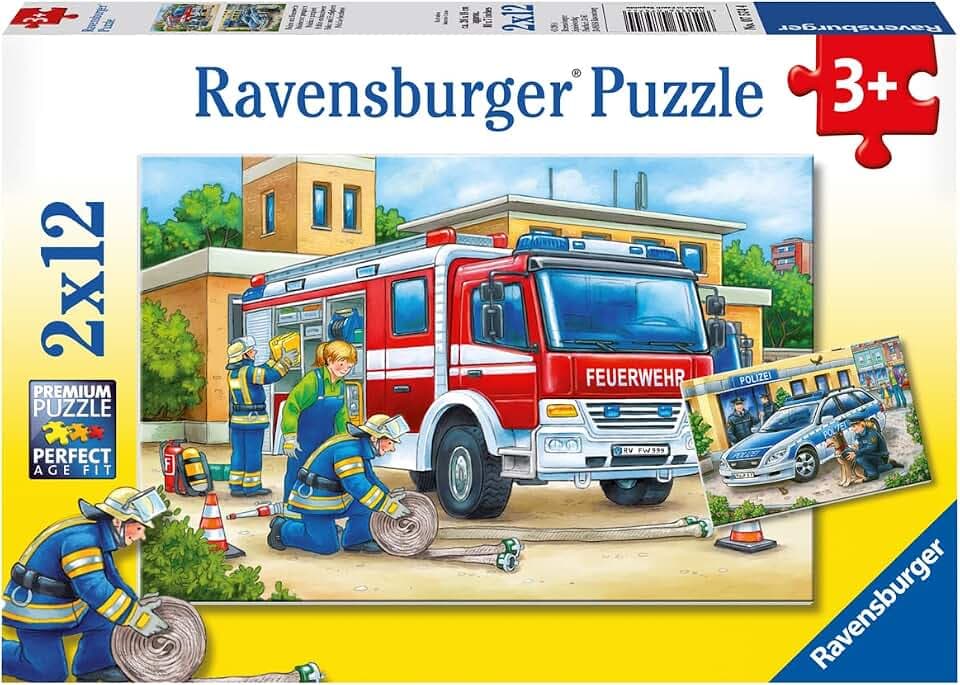 Ravensburger Puzzle Polizei und Feuerwehr - 2x12 Teile Puzzle ab 3 Jahre