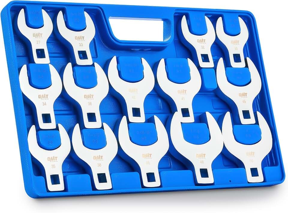 OMT 14pc Jumbo Crowfoot Wrench Set, 1/2" Drive Metric Flare Nut Line