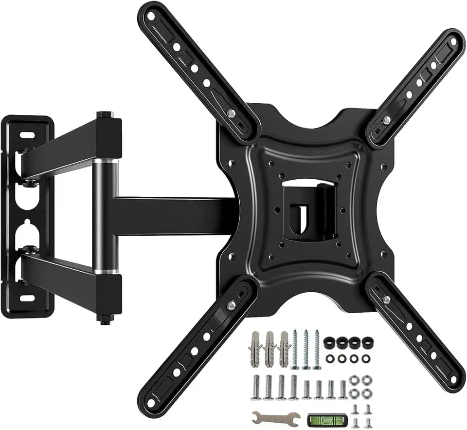 Gkyet Full Motion TV Wall Mount,Swivel Tilt Extension with Articulating Arms,Tvs Brackets for Wall Mount with VESA 400x400mm up to 66lbs Max,Universal TV Mount for 19-55 inch LED Monitors Flat Screen