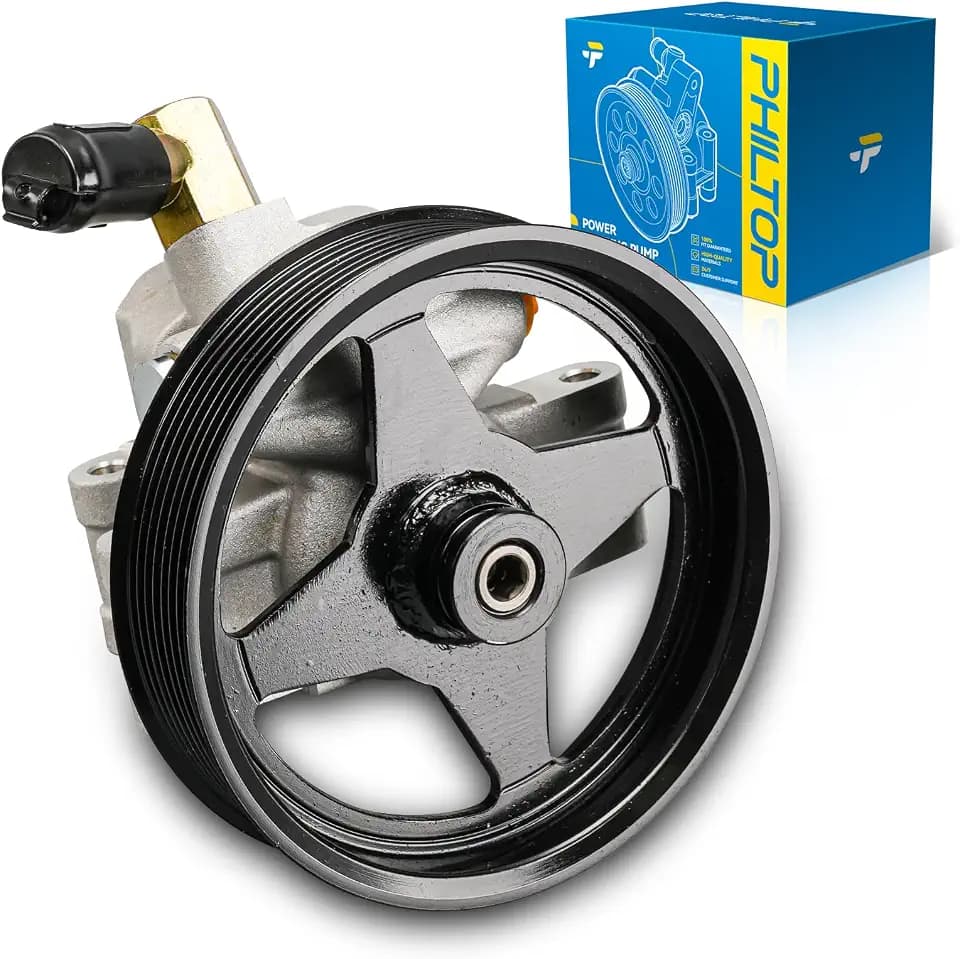 PHILTOP Power Steering Pump Replacement, Fit for E-150/E-250 Econoline, E-150 Econoline Club Wagon, E-350/E-450/E-550 Super Duty, F-250/F-350/F-450/F-550 Super Duty, Power Steering Pump with Pulley
