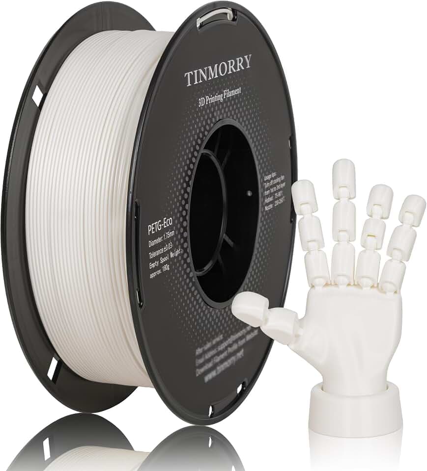 TINMORRY Rapid PETG Filament 1,75 mm für 3D Drucker, 1 KG, Elfenbeinweiß
