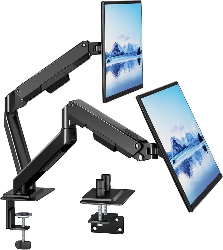 Pegzone Dual Monitor Arm for Up to 32 Inch Screen, Heavy Duty Monitor Mount
