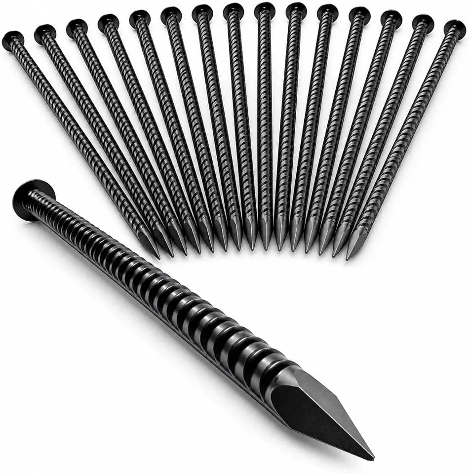 16 Inch Rebar Stakes 16 Pack – 1/2 Inch Dia Galvanized Steel Ground Anchors