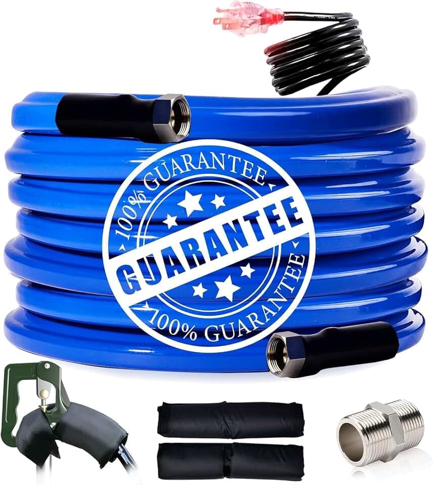 100FT Heated Water Hose for RV, -45°F Anti-Freeze RV Drinking Heated Hose