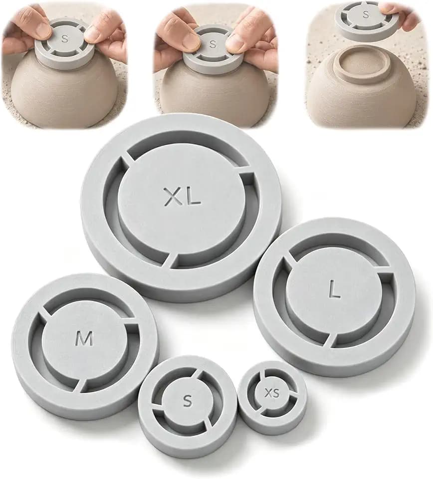 Pottery Foot Ring Tool Set,5 Pack Clay Base Aligner for Ceramic Wheel Shape