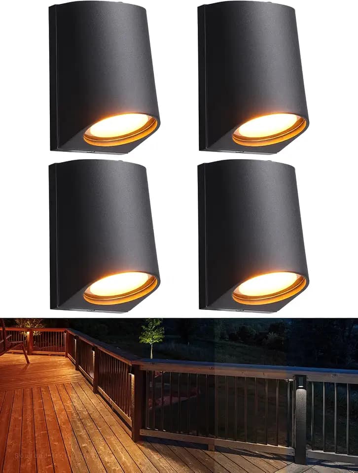 LEONLITE 4-Pack 3 Inch 5CCT Low Voltage LED Fence Lights Outdoor
