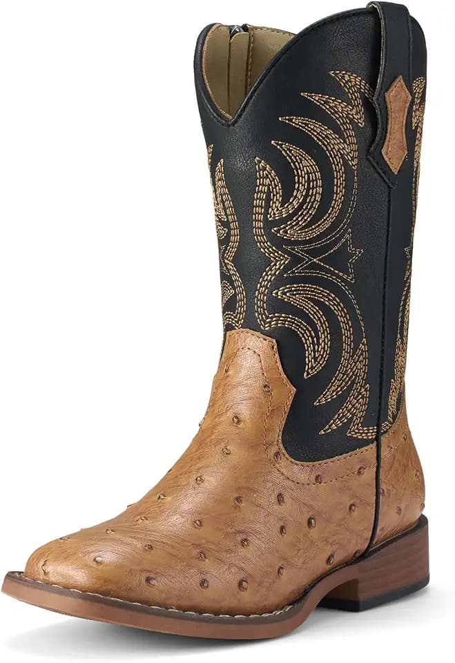 Rollda Boys Cowboy Boots for Kids Girls Western Cowgirl Boots for Toddler