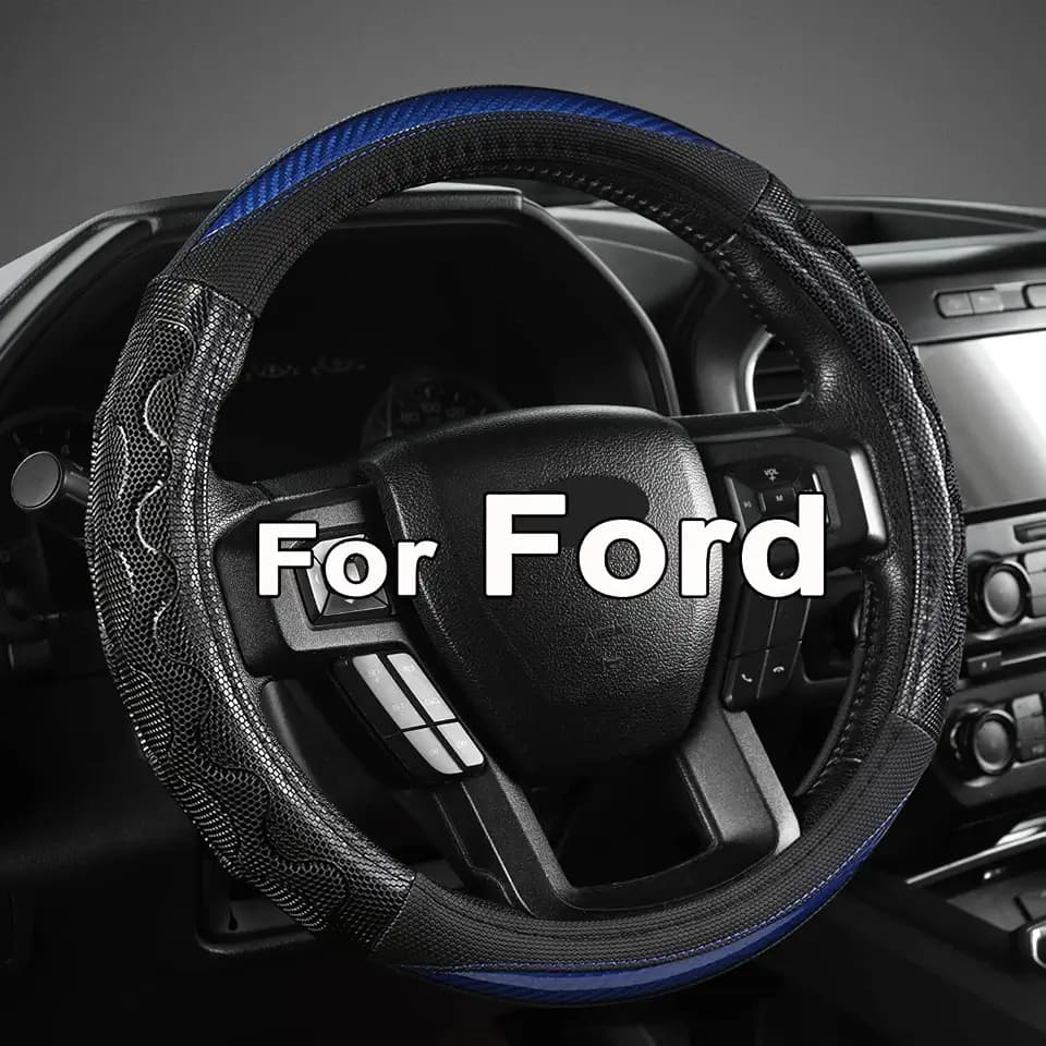 GIANT PANDA Car Steering Wheel Cover for Ford F150 F250 F350 Expedition 15.5-16 inches - Blue
