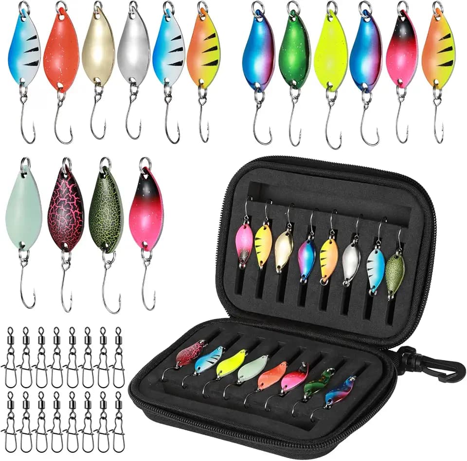 Realure Forellenköder Set, 16 Stück Forellen Spoon 2.5g/3.5g/5g