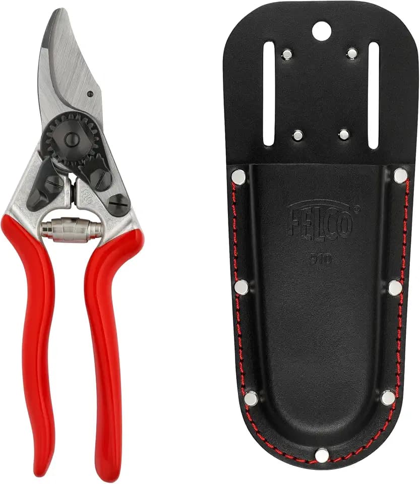 FELCO Set mit Gartenschere FELCO 6 und schwarzem Gürteletui 910 Black, Schnitt bis 20 mm, Präzisionswerkzeuge für Gartenarbeit