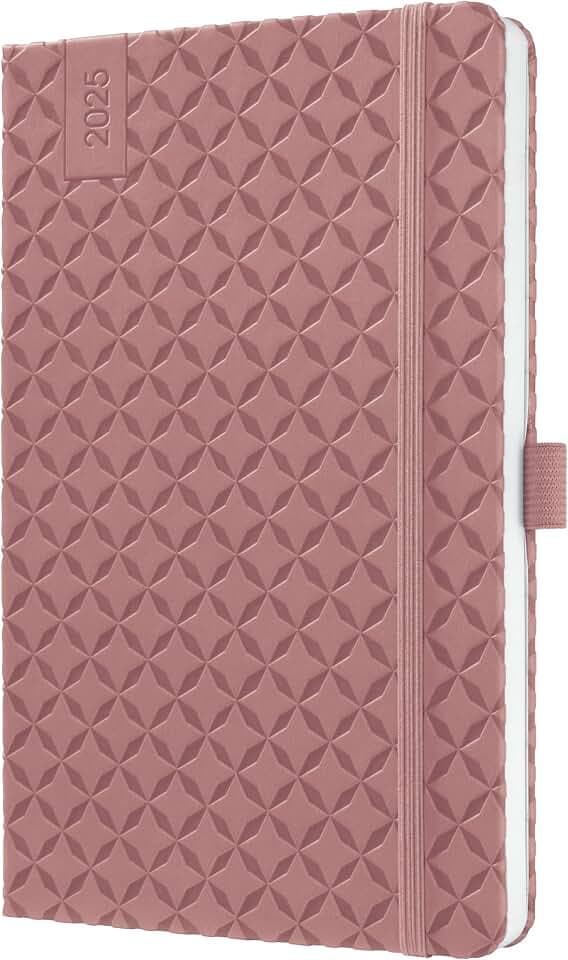 SIGEL J5129 Wochenkalender 2025 A5, Jolie, dunkelrot, Hardcover, Gummiband, Stiftschlaufe, Einstecktasche, 174 Seiten, vegan, Buchkalender, Terminplaner